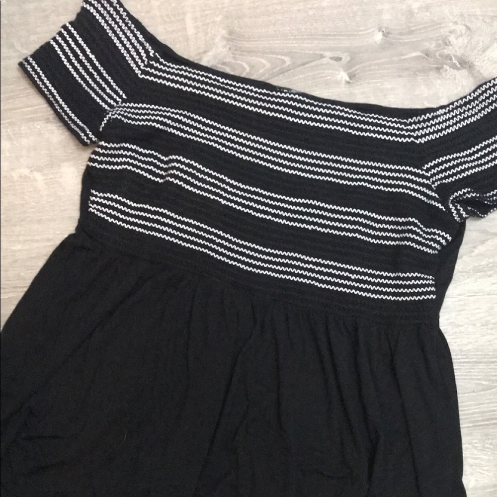 Black & White striped baby doll top